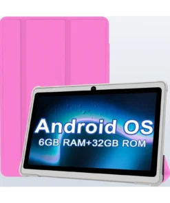 Tablet Android aiprotablet K07 de 7 pulgadas con funda, 6 GB RAM y 32 GB rosa