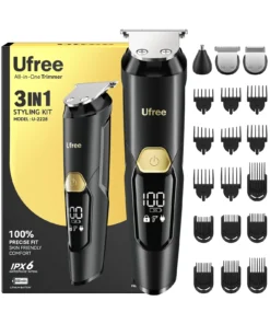 Recortadora de barba Ufree, 3 en 1 impermeable IPX6 con carga USB-C