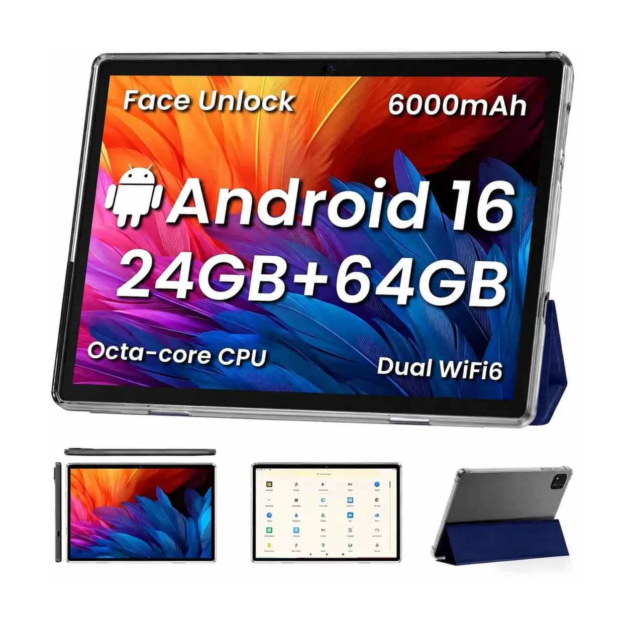 71xR71aetyL-1.webp Tablet Android TUOHAITIME de 10.1 pulgadas con WiFi 6, 24 GB RAM y Kids Space Android 16 Tablet - Imagen 1
